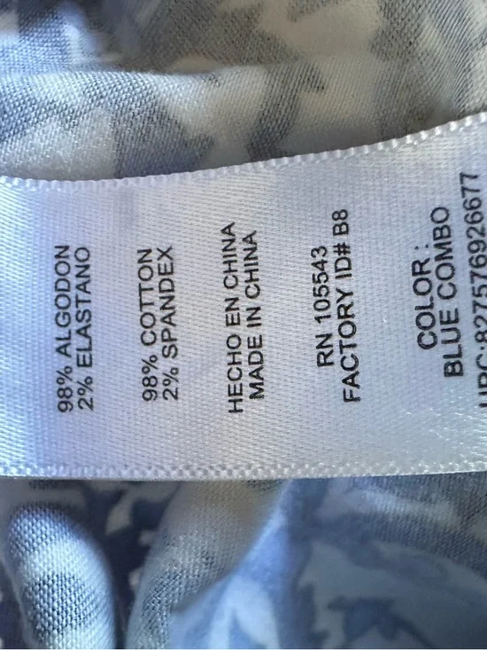 Milly Blue White Floral A-Line Skirt Size L Statement Midi Knee Length Cotton - Picture 8 of 11